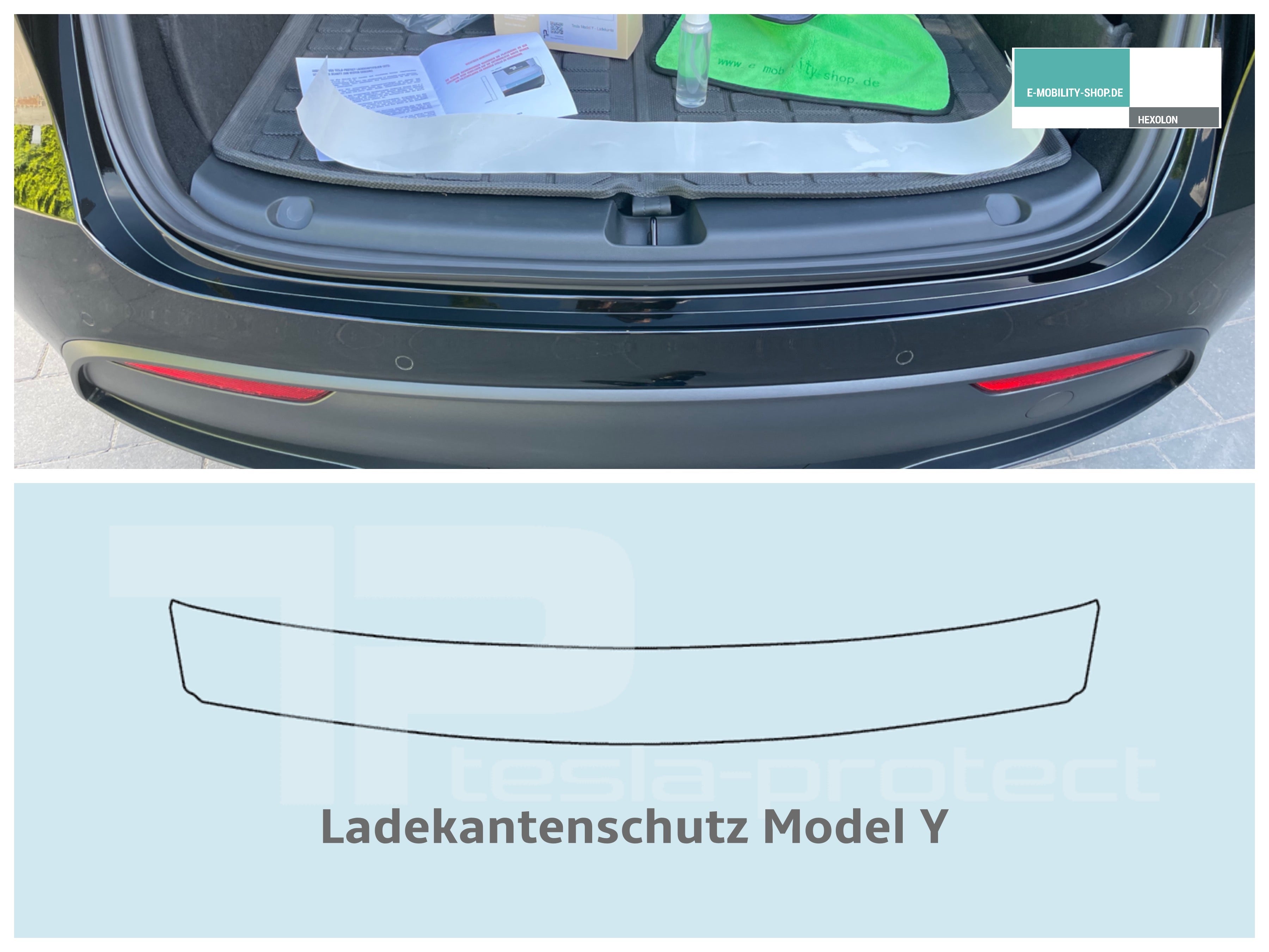 Attaching the bumper protection film to the Tesla Model Y – E-Mobility Shop