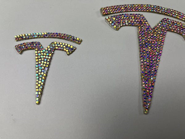 Tesla Model 3 T-Logo Diamond Decal Set of 3