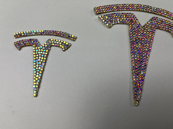 Tesla Model S - T-Logo Diamond Decal Set of 3