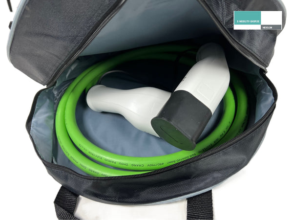 Type 2 charging cable bag round with logo - E-Mobility Shop