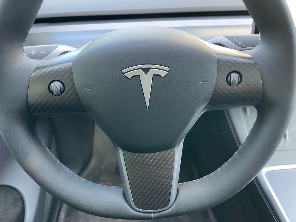 Kohlefaser-Lenkradabdeckung für den 2024 Tesla Model 3 Highland – Hills