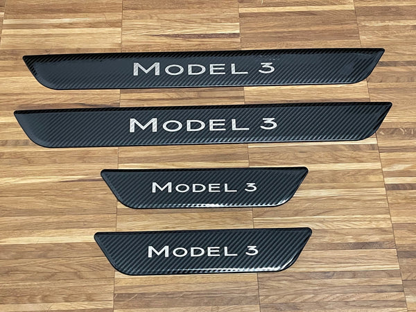 Tesla Model 3 - Door sill panel in carbon look (set of 4)