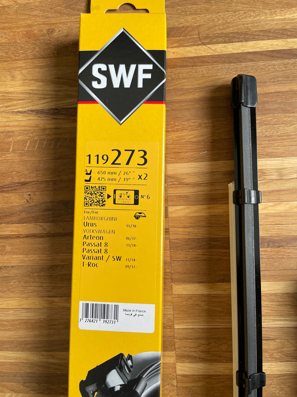SWF VisioFlex 119 273 - Wiper blades for Tesla Model 3 - 1 wiper pair windscreen, windscreen wipers