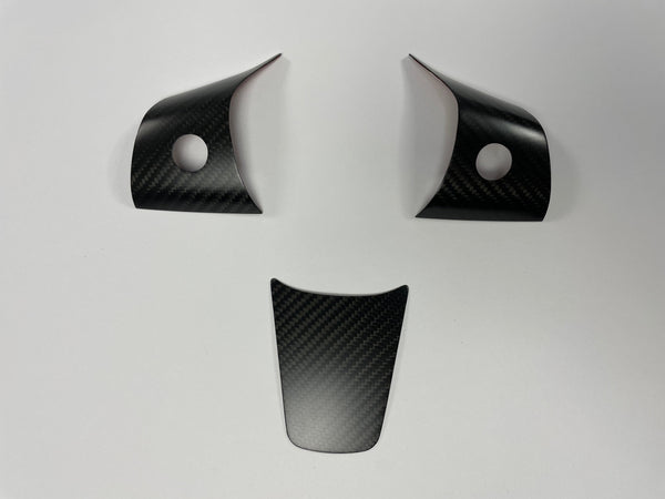 Tesla Model 3 and Y real carbon steering wheel cover - 3-piece set