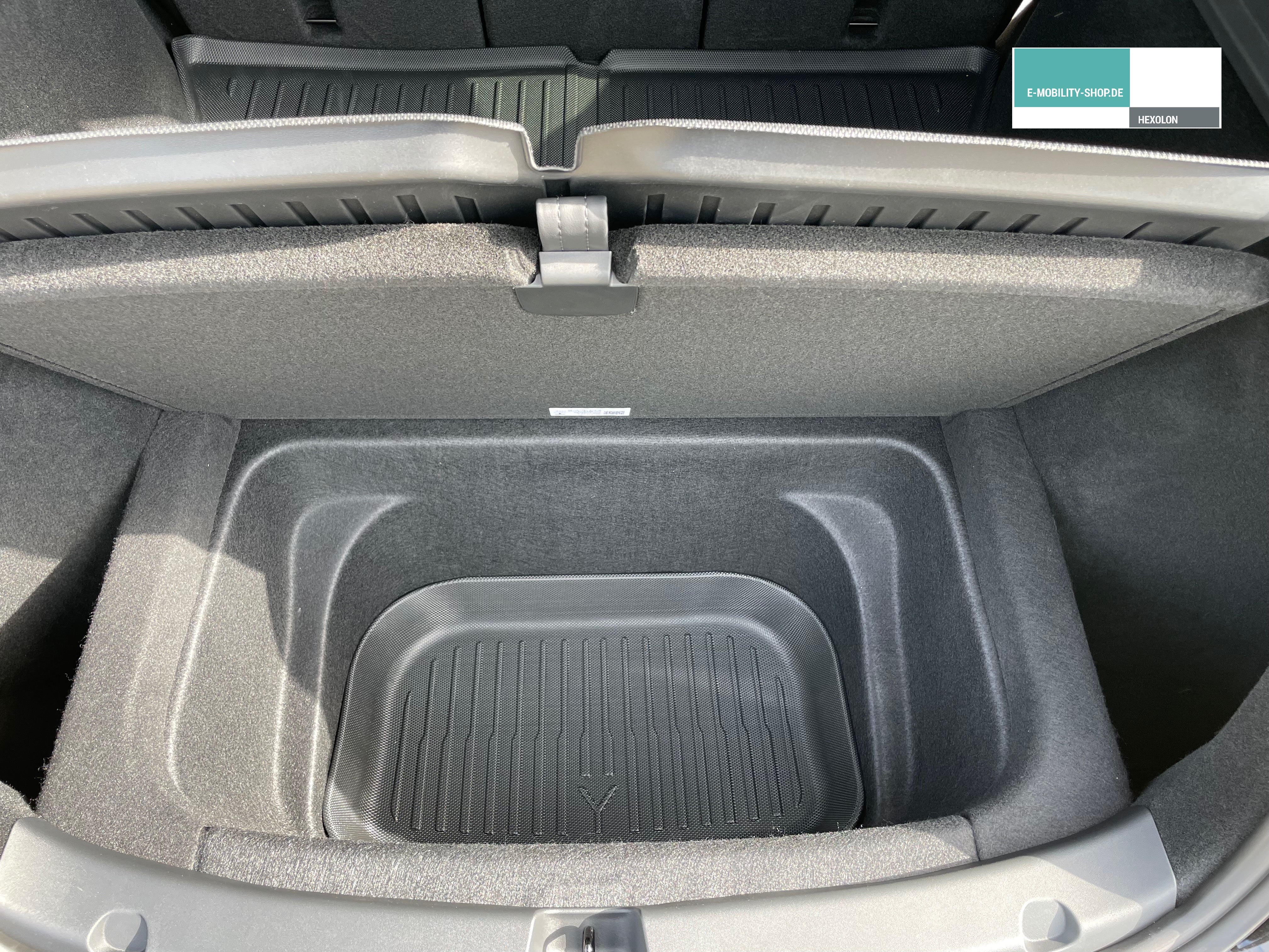 Tesla Model Y cable compartment all-weather protective mat