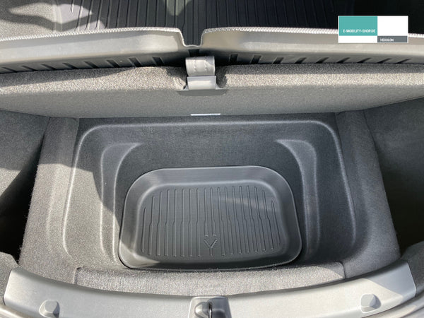 Tesla Model Y cable compartment all-weather protective mat - stripe design - Tool Box Mat