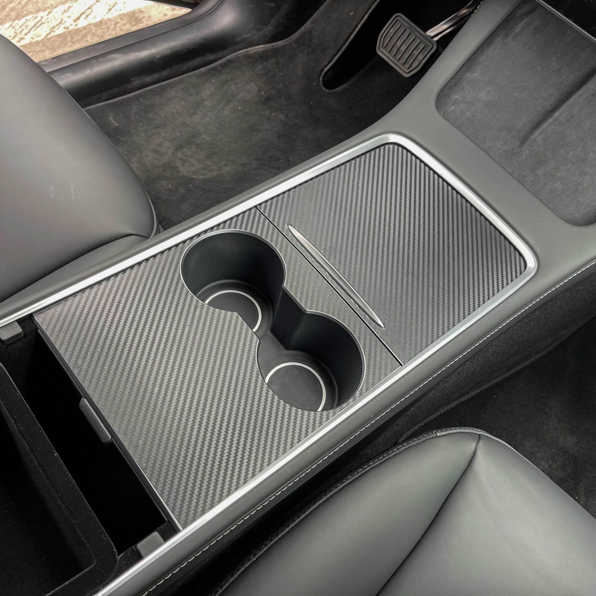 Vorallme für Tesla Model 3 Y 2021 2022 Mittelkonsole Panel Aufkleber Holz  Maserung Folie Carbon Central Control Cover Auto Innenraum Zubehör 