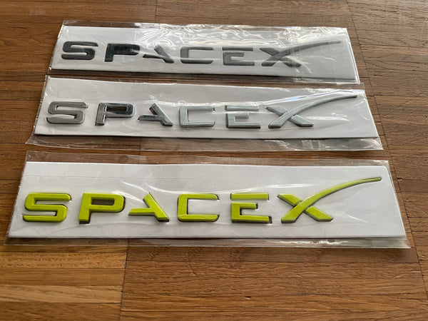 SPACE X logo for the car available in three colors