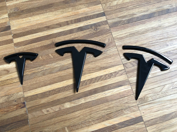 T-Logo set for front, rear and steering wheel for Model 3 - caps