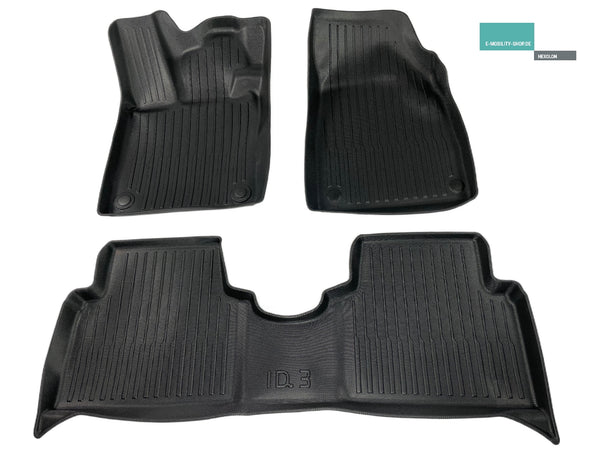 VW ID.3 floor mat set - 3 pieces - waterproof all-weather mats - rubber mats
